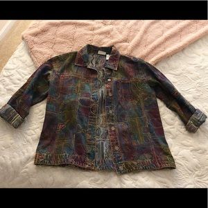 Vintage denim jacket with embroidery